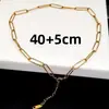 Conjunto de Pulsera y Cadena para Clavícula Minimalista Desnudo de Acero de Titanio con Elementos Geométricos de Moda Estilo Hip-Hop Europeo y Americano