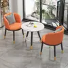 Conjunto de Mesa e Cadeiras Pequenas para Lazer na Varanda, Conjunto de Recepção Simples e Moderno com Uma Mesa e Duas Cadeiras, Novo Conjunto de Mesa e Cadeiras Leves de Luxo para Reunião e Chá de Hotel