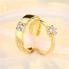 Anillo de Pareja Anillo de Boda para Hombre y Mujer Anillo de Diamante Simple Par de Grabado Regalo de San Valentín para Novia