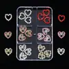 Decoraciones de Arte para Uñas con Forma de Corazón de Moda, Diamantes Súper Brillantes Incrustados en Aleación Dorada y Plateada, Decoraciones de Pedrería 3D DIY para Uñas