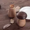 Portapalillos con Forma de Hongo de Madera de Nogal Negro, Creativo Contenedor de Palillos de Estilo Japonés para Restaurante, Lujo de Gama Alta, Uso Doméstico, Alto Valor Estético