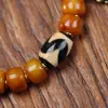 Diseño Original Hueso de Camello Cubo Cuentas Wen Jugar Pulsera Tíbet Retro Regreso Hueso Cuentas Accesorios Pulsera de Anillo Único para Hombres y Mujeres