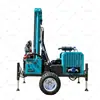Sonda de perfuração de poço d'água pequena sobre rodas, máquina de perfuração de 300m, equipamento de perfuração hidráulico a diesel certificado CE para exportação
