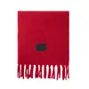 Bufanda de Lana de Color Puro con Borlas Nueva para Otoño e Invierno para Mujer Bufanda Engrosada Resistente al Frío y Cálida Chal Versátil Simple de Alta Gama
