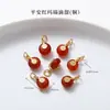 Alta Retención de Color Chapado en Cobre 24K Oro Real Accesorios de Ágata Roja Piezas para Joyería DIY Calabaza de Loto Productos Semi-Terminados Venta Directa de Fábrica