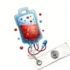 Clip de Insignia de Bolsa de Sangre Médica Plana de Acrílico Nuevo Transfronterizo, Clip de Identificación, Hebilla Retráctil de Fácil Extracción