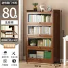 Estante de armazenamento para livros, estante de chão com portas, prateleira de armazenamento de bambu multicamadas à prova de poeira, estante de exibição simples para sala de estar