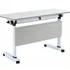 Mesa de Treinamento Móvel Dobrável Sala de Aula Multimídia Mesa de Conferência Longa Invertida com Divisória Mesa de Escritório para Instituição de Treinamento