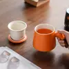 Conjunto de presentes corporativos para líderes e clientes, conjunto de caneca de água de cerâmica e caderno, pode ser impresso com logotipo