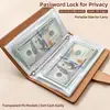 Libro de ahorro de efectivo transfronterizo, libro de almacenamiento de gestión financiera, carpeta de dinero con bloqueo de contraseña, libro de almacenamiento de efectivo, libro de contabilidad