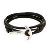 AliExpress comercio exterior moda popular náutico azul marino estilo pirata barco ancla tejido PU pulsera ventas directas de fábrica