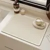 Tapete Drenante Simples de Terra de Diatomáceas para Cozinha Doméstica, Absorvente de Água, Antiderrapante, Jogo Americano Termoisolante, Resistente a Manchas, Tapete de Bancada Fácil de Cuidar