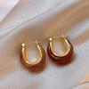 Pendientes de ojo de tigre artificial en forma de C con nicho de aguja de plata, diseño elegante, ligeros, lujosos, accesorios de alta gama para mujer.