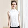 Camisa de algodão sem mangas feminina primavera e verão nova gola falsa estilo coreano base profissional camisa pequena colete para mulheres
