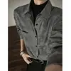 Camisa de manga larga con cuello estilo retro americano tie-dye para hombre, estilo primavera y otoño, camisa casual de corte holgado adecuada para usar en capas o como prenda exterior