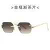 Gafas de Sol Metálicas Sin Marco, Gafas de Sol Modernas y a la Moda para Fotografía Callejera, Gafas de Sol de Gama Alta 2506, Gafas de Sol Sin Marco