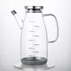 Pote e garrafa de vidro personalizados para óleo de cozinha, pote de óleo para temperos, molhos e vinagre resistente a altas temperaturas, à prova de vazamentos, de grau alimentício, recipiente de óleo de grande capacidade