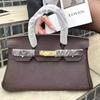 Piel de Vaca de Primera Capa 29 cm Horizontal Piel Togo Bolso Birkin Correa de Asa Corta (L08-29Bk)