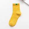 Calcetines de otoño e invierno para niños, Mori, para hombre y mujer, calcetines de pareja con etiqueta de tela de imitación y doble alfiler, calcetines sencillos de fábrica.
