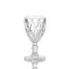 Copa de vino tinto de plástico retro con diamante de imitación de vidrio, material PET para caídas