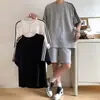 Traje Deportivo Casual de Waffle para Hombre Verano 2023 Moda Pareja Camiseta de Manga Corta con Tres Rayas Pantalones Cortos de Manga Corta