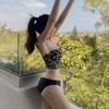 Biquíni Feminino Novo 2025 Estilo Coreano Push-Up para Seios Pequenos Cobertura da Barriga Estilo Ins Roupa de Banho Feminina Bonita para Fontes Termais Dividida