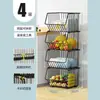 Cesta de vegetais, suporte de cozinha contra a parede, piso, multicamadas, vegetais e frutas, bancada de canto, suprimentos de armazenamento, carrinho doméstico