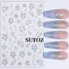 2025 Puxixi Novos Adesivos para Unhas Outono e Inverno Pó de Glitter Fresco Flor de Hibisco Adesivos para Unhas Francesas
