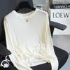 Camiseta de manga larga y cuello redondo de lana Tencel suave y cerosa de otoño temprano Pyrene Polt Step, ligera, para mujer