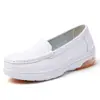 Sapatos de Enfermagem com Amortecimento a Ar para Mulheres, Couro Genuíno para Todas as Estações, Sola Grossa, Antiderrapante, Planos, Sola Macia, Respiráveis, Sapatos de Trabalho Médicos para Mulheres, Dropshipping Disponível