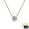Collar Colgante Clásico de Cuatro Garras con Piedra Única de Moissanita de Fábrica Original Plata S925 Collar Sencillo para Clavícula Al Por Mayor En Stock