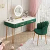 Penteadeira para quarto, pequena mesa de maquiagem moderna minimalista com armário de armazenamento integrado, adequada para espaços pequenos
