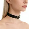 Gargantilha de Couro com Design de Nicho para Mulheres, Gargantilha Punk Harajuku Gótico Preta com Tachas