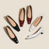 Novos Sapatos de Couro Femininos de Salto Alto para o Verão/Primavera 2025, Slip-On de Couro Macio, Solado Macio, Personalizáveis, para o Dia a Dia