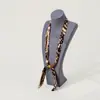 Colar Cachecol de Seda com Contas de Bolinhas Design de Nicho Feminino Corrente de Clavícula Ajustável Acessórios para Suéter
