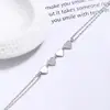 Pulseira de coração de camada dupla best-seller transfronteiriça para mulheres, joia de prata 925, design de nicho, moderna e elegante, sensação de alta qualidade