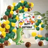 Globos de Película de Aluminio con Temática de Dibujos Animados Decoración de Fiesta de Cumpleaños para Niños y Niñas Arreglo Globos de Película de Aluminio de Tyrannosaurus Rex Oso de Fresa