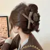 Pinzas para el pelo grandes de otoño e invierno para mujeres con cabello grueso, con un lujoso diseño de felpa, adecuadas para la parte trasera de la cabeza, accesorios para el cabello estilo pinza de tiburón