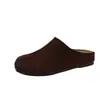 Zapatos de mujer estilo Birkenstock con plataforma alta, nuevos de otoño 2026, mules vintage sin cordones, puntera cerrada dividida sintética para uso en exteriores