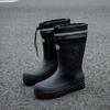 Paquete Moda Zapatos de Lluvia para Hombre Medianos de Suela Gruesa Cómodos Zapatos para Agua Antideslizantes Zapatos de Goma de Cocina para Exterior Combinan con Todo Pesca Zapatos Impermeables