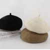 Boina de lana estilo coreano otoño e invierno sombrero nuevo para niños sombrero de pintor de color sólido sombrero de hongo de estilo japonés combinable sombrero octogonal