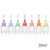 Al por mayor en stock 20ml 30ml botellas de aceite esencial de hombro plano esmerilado, botellas de vidrio 40ml 50ml botellas gotero de hombro plano transparentes