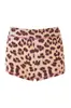 Iamgia*G conjunto de chaqueta corta con capucha de estampado de letras regular en hombros, estampado de leopardo, corte ajustado, elástico, con cremallera, y pantalón largo