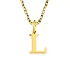 Collar de 26 letras inglesas para mujer, joyería europea y americana transfronteriza, moda femenina, colgante simple de acero inoxidable, cadena para la clavícula