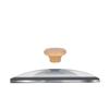 Perilla de tapa de olla universal de madera maciza antiquemaduras, cabeza de tapa de olla, botón de olla de acero inoxidable resistente a altas temperaturas, olla para sopa, wok, asa