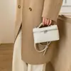 Bolsas Femininas Transfronteiriças, Bolsa Lancheira com Padrão Lichia, Bolsa de Mão Versátil, Bolsa de Ombro Transversal Simples e Fashion, Bolsa Quadrada Pequena para Mulheres