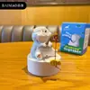 Estilo Original de Talla en Madera Colección Meow Pequeños Adornos Dibujos Animados Creativos Gato de Resina Exquisita Decoraciones de Escritorio para Coche