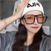 Gafas de Montura Grande Cuadradas Marrones de Nuevo Estilo, Estilo Retro de Hong Kong Moda Influencer Estilo Callejero Gafas Decorativas Adelgazantes