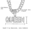 Ventas Directas de Fábrica Collares para Hombre Europeos y Americanos Llenos de Letras de Diamante Cadenas Cubanas Cadena Corta para Clavícula Hip-Hop de Discoteca Joyería
