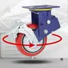 Ruedas giratorias de alta resistencia con doble resorte amortiguador de 4 pulgadas 5 pulgadas 6 pulgadas 8 pulgadas rueda universal bloque de plástico pintura azul amortiguación de puerta silenciosa